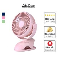 Quạt sạc tích điện, quạt mini để bàn, pin dung lượng lớn, quạt kèm đế kep, mã QM04 - Lita Decor