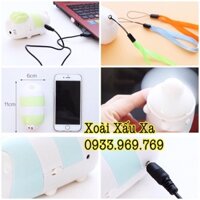 Quạt sạc usb cầm tay hoạt hình Hello Kitty, Đoraemon ( 1 cái) kèm dây đeo tay tiện lợi
