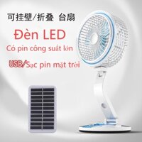Quạt Sạc USB Sử Dụng Năng Lượng Mặt Trời Gấp Gọn Dạng Đèn Để Bàn