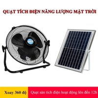 Quạt sàn năng lượng mặt trời MJY quạt tích điện chân quỳ có thể xoáy 360 độ gọn nhẹ tiện lợi di động