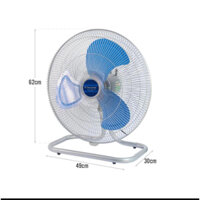 Quạt Sàn, Quạt Chân Quỳ Công Nghiệp VINAWIND QS500 / Sải Cánh Sắt 500mm / Công Suất 150W / Chân Đế Cao Su Chắc Chắn