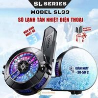 Quạt sò lạnh tản nhiệt điện thoại máy tính bảng SL33 sò lạnh từ tính 2025 led RGB hiển thị nhiệt độ