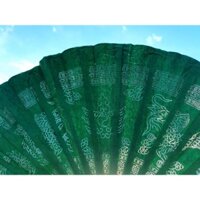 Quạt sừng giấy dó châm kim rồng chầu mặt nguyệt 30cm
