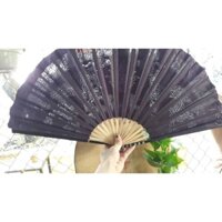 Quạt sừng giấy dó màu tím 35 cm