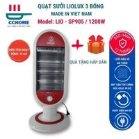 Quạt sưởi 3 bóng đèn halogen không khô da Liolux LIO - SP905 tự ngắt khi đổ ngã - Hàng Chính Hãng CCHome LIO001