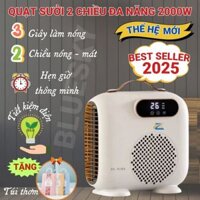 Quạt sưởi ấm 2 chiều công suất 2000W, máy sưởi mùa đông gia đình cao cấp có chế độ hẹn giờ, an toàn, tiết kiệm điện