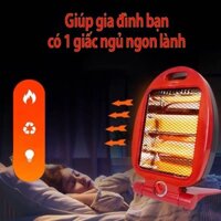 Quạt sưởi Đèn sưởi hồng ngoại hình cá 800w, có role an toàn cho bé