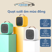 Quạt sưởi mini để bàn hình vuông, Máy sưởi mini nhỏ gọn công suất 500w dùng phòng ngủ, bàn làm việc, dân văn phòng
