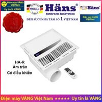 Quạt sưởi nhà tắm âm trần Hans HA-R điều khiển từ xa - Hàng chính hãng