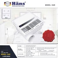 Quạt sưởi nhà tắm - thổi gió nóng sử dụng công tắc HAS
