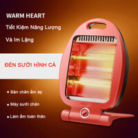 Quạt sưởi,đèn sưởi ấm hồng ngoại 2 bóng hình cá 800w sưởi ấm không gian rộng