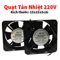 Quạt tản nhiệt 220V AC, 0,22A, 38W, quạt hút mùi kích thước 15x15x5cm khung kim loại siêu bền