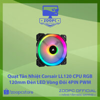 Quạt Tản Nhiệt Corsair LL120 CPU RGB 120mm Đèn LED Vòng Đôi 4PIN PWM - ZOOPC STORE