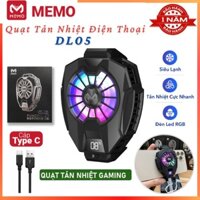 Quạt Tản Nhiệt Điện Thoại MEMO DL05 DL06 Quạt Tản Nhiệt Gaming sò lạnh Siêu Lạnh Hiển Thị Nhiệt Độ LED RGB Kẹp Thu Vào