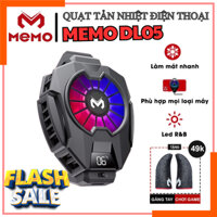 Quạt tản nhiệt điện thoại MEMO DL05 - Tản nhiệt nhanh, đèn LED nhiều màu, màn hình hiển thị nhiệt độ