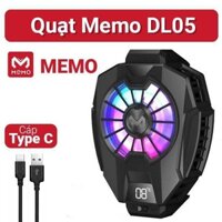 Quạt Tản Nhiệt Điện Thoại Memo DL05 Quạt Tản Nhiệt Gaming FL05 Siêu Lạnh, Hiển Thị Nhiệt Độ LED RGB Kẹp Thu Vào 2 Chiều
