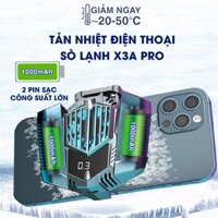 Quạt tản nhiệt điện thoại sò lạnh X3A Pro chạy Pin 2000mAh Led RGB - Quạt tản nhiệt Iphone