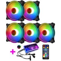 Quạt tản nhiệt, Fan Case Led RGB Coolmoon K3 - Tự động đổi màu - Combo 5 Fan + 1 Hub + Điều khiển