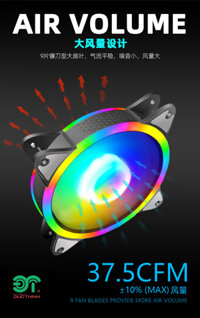 Quạt Tản Nhiệt, Fan Case Led RGB Coolmoon S3- Không Cần Hub