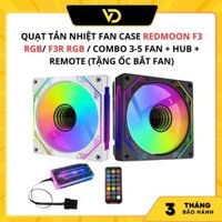 Quạt tản nhiệt fan case Redmoon F3 RGB/ F3R RGB / Combo 3-5 Fan + Hub + Remote (Tặng ốc bắt fan)