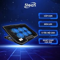 Quạt tản nhiệt laptop Nuoxi ,đế tản nhiệt 6 quạt và 3 quạt cực mạnh , chạy cực êm,gió cực mát tích hợp đèn led