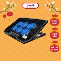 Quạt tản nhiệt laptop Nuoxi ,đế tản nhiệt 6 quạt và 3 quạt cực mạnh , chạy cực êm,gió cực mát tích hợp đèn led