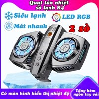 Quạt tản nhiệt sò lạnh K4 - Tản nhiệt 2 quạt làm lạnh siêu nhanh có màn hình hiển thị nhiệt độ Led RGB