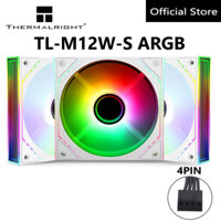 Quạt tản nhiệt Thermalright TL-M12W-S ARGB Quạt làm mát CPU 120mm Đi kèm với hiệu ứng ánh sáng gương ARGB PC Quạt im lặng với tốc độ 1500RPM Quạt làm mát CPU trắng Quạt ARGB Máy tính để bàn Quạt PWM
