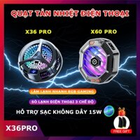 Quạt Tản nhiệt X36/X60 sạc không dây 15W/LED RGB 3 chế độ Làm lạnh nhanh 27-36W Quạt sò lạnh hít nam châm - Hàng mới về