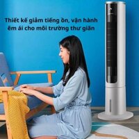 Quạt tháp AUX không cánh điều khiển từ xa - Quạt cây đặt phòng điều hòa , Quạt hơi nước sang trọng mẫu mới 2022