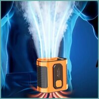 Quạt thắt lưng Mini 5000mAh Quạt thắt lưng có thể đeo được Quạt làm mát cá nhân có đèn pin & Ngân hàng điện để cắm trại herazvn herazvn