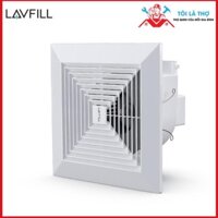 Quạt thông gió hút mùi nhà vệ sinh âm trần rèm lưới, độ ồn nhỏ, hút khỏe với bề mặt 300x300mm LAVFILL LFCV-16A/18A