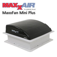 Quạt thông gió MaxxFan Mini Plus Manual RV Roof Vent w/ 12V Fan - LED Light - Black