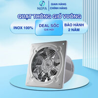 Quạt thông gió vuông Nefa 100% inox mã từ FD150 - FD300, quạt hút mùi nhà bếp, máy hút khói, lọc không khí chính hãng