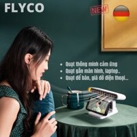 Quạt thông minh kẹp màn hình, để bàn văn phòng kiêm giá đỡ điện thoại nút cảm ứng, máy tính, laptop Flyco mini tích điện