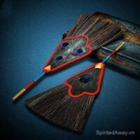 Quạt thủ công Benba, chai lọc nước Wenba năm mắt, quạt lông cỏ tốt lành