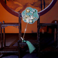 [Quạt thủ công tinh tế] Áo choàng trang điểm Xiuhe phong cách Trung Quốc mới Quạt nhóm nhỏ Cô dâu Quạt cọ phong cách Trung Quốc Quạt cưới Đạo cụ cầm tay cổ 30310