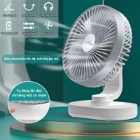 Quạt tích điện 4500mAh quạt mini để bàn xoay đầu tự động quạt mini để bàn tích điện cổng sạc type c
