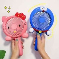 Quạt tích điện cầm tay hello kitty và doremon cho bé