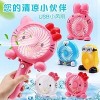 Quạt tích điện cầm tay HELLO KITTY & DOREAMON siêu HOT