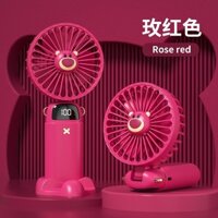 Quạt Tích Điện Cầm Tay, Máy Quạt Mini Sạc Điện Để Bàn Không Gây Tếng Ồn Họa Tiết Ch-h259uột MicKey Nhiều Màu gấu dâu dễ