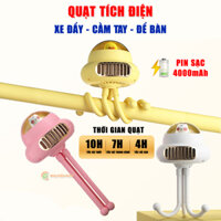 Quạt tích điện cầm tay mini để bàn xe đẩy quạt cute bạch tuộc tay mèo không cánh giá rẻ
