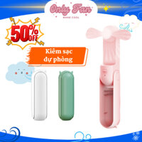 Quạt tích điện cầm tay mini, kiêm sạc dự phòng