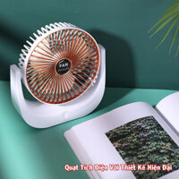 Quạt tích điện cao cấp Hello Sumer xoay 270 độ - quạt để bàn động cơ chất lượng cao với 3 cấp độ gió siêu mát
