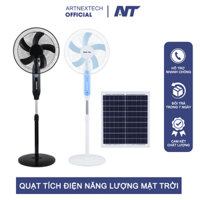 Quạt Tích Điện Cây Năng Lượng Mặt Trời Tích Hợp Sạc Dự Phòng Đa Năng, Có Đèn LED Sáng, Ổ Cắm USB, PIN 18.000mAh, BH 12TH