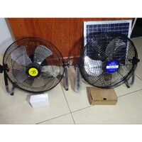 Quạt tích điện chân quỳ, động cơ khôi chổi than kèm tấm nlmt (dl pin 9Ah-12V-DC)