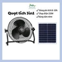 Quạt tích điện chân quỳ năng lượng mặt trời 3 tốc độ dùng liên tục 8-12 tiếng