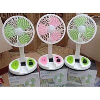 Quạt tích điện cỡ to gấp gọn có đèn sáng tiện lợi, gió cực mạnh, quạt tích điện gập gọn