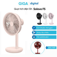 Quạt tích điện để bàn 12h, Quạt mini Solove F5/ F5 Pro, Sạc nhanh qua cổng USB type C, thời lượng sử dụng lên đến 12h