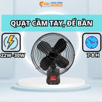 Quạt Tích Điện Để Bàn, Cầm Tay Nhỏ Gọn - Chạy Pin Mikita Phổ Thông 8 inch - Quạt Sử Dụng Chân Pin Máy Cơ Khí Cầm Tay.